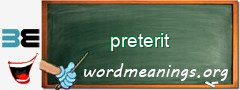 WordMeaning blackboard for preterit